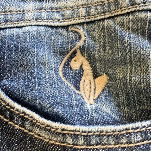 Baby Phat Gold Label Distressed High Rise Waist Denim Jeans SIZE 16 - Picture 5 of 10